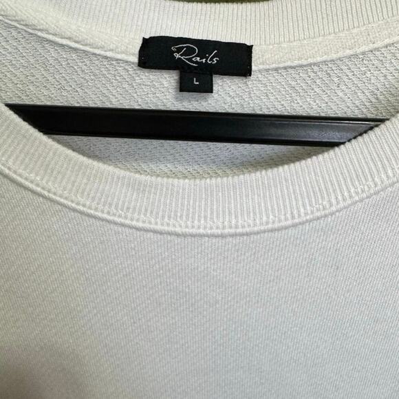 Rails Ramona Sweatshirt Metallic Stripe Crewneck Pullover White Size Large - Picture 9 of 11